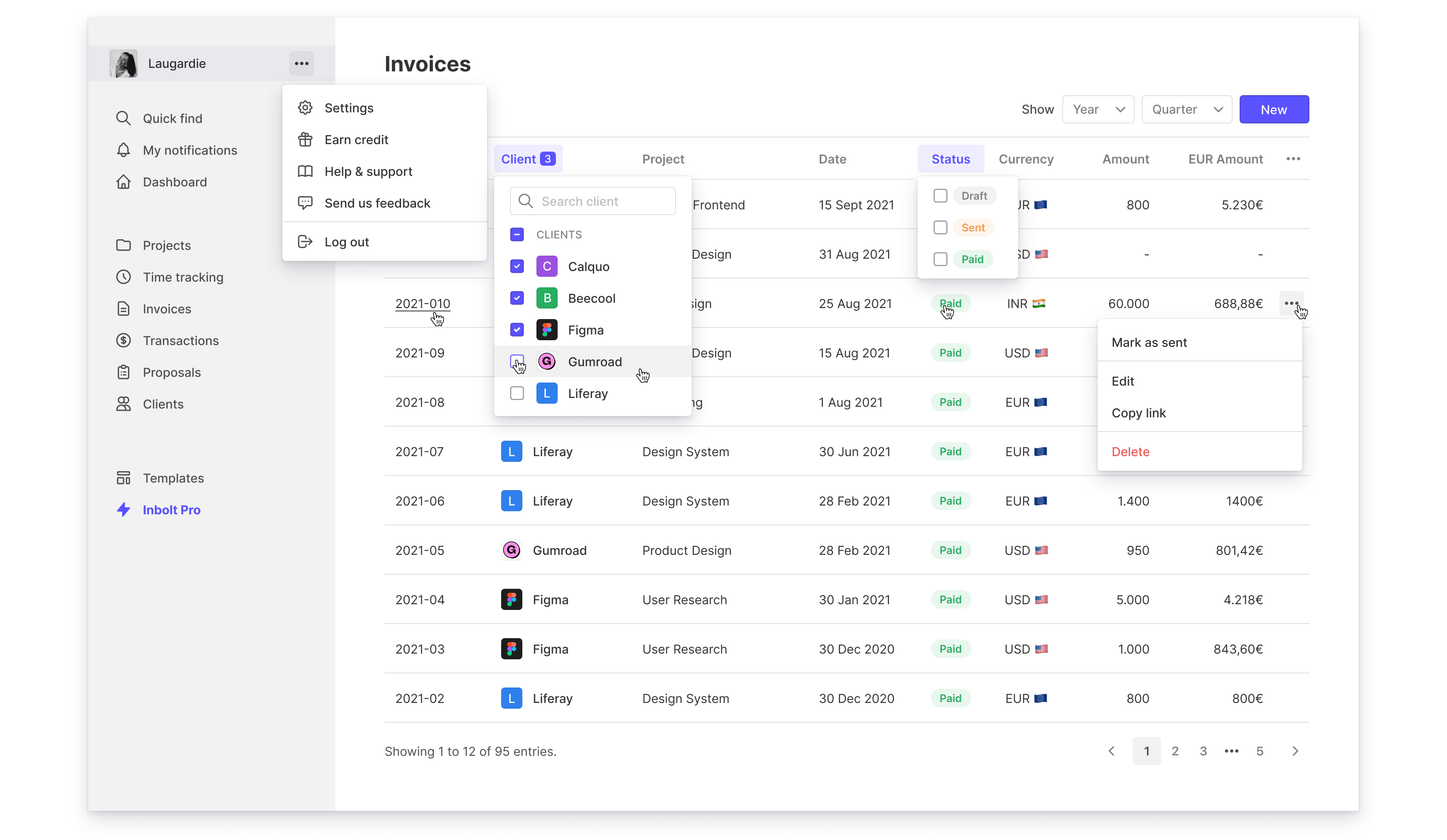 Inbolt dashboard